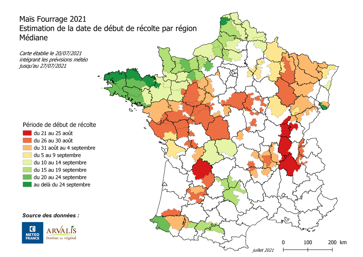 Carte Des Dates De Récolte Du Maïs Fourrage 2021 Région Par Région