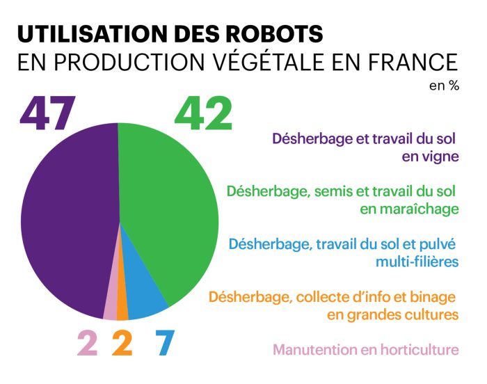 Graphique utilisation des robots en production végétale