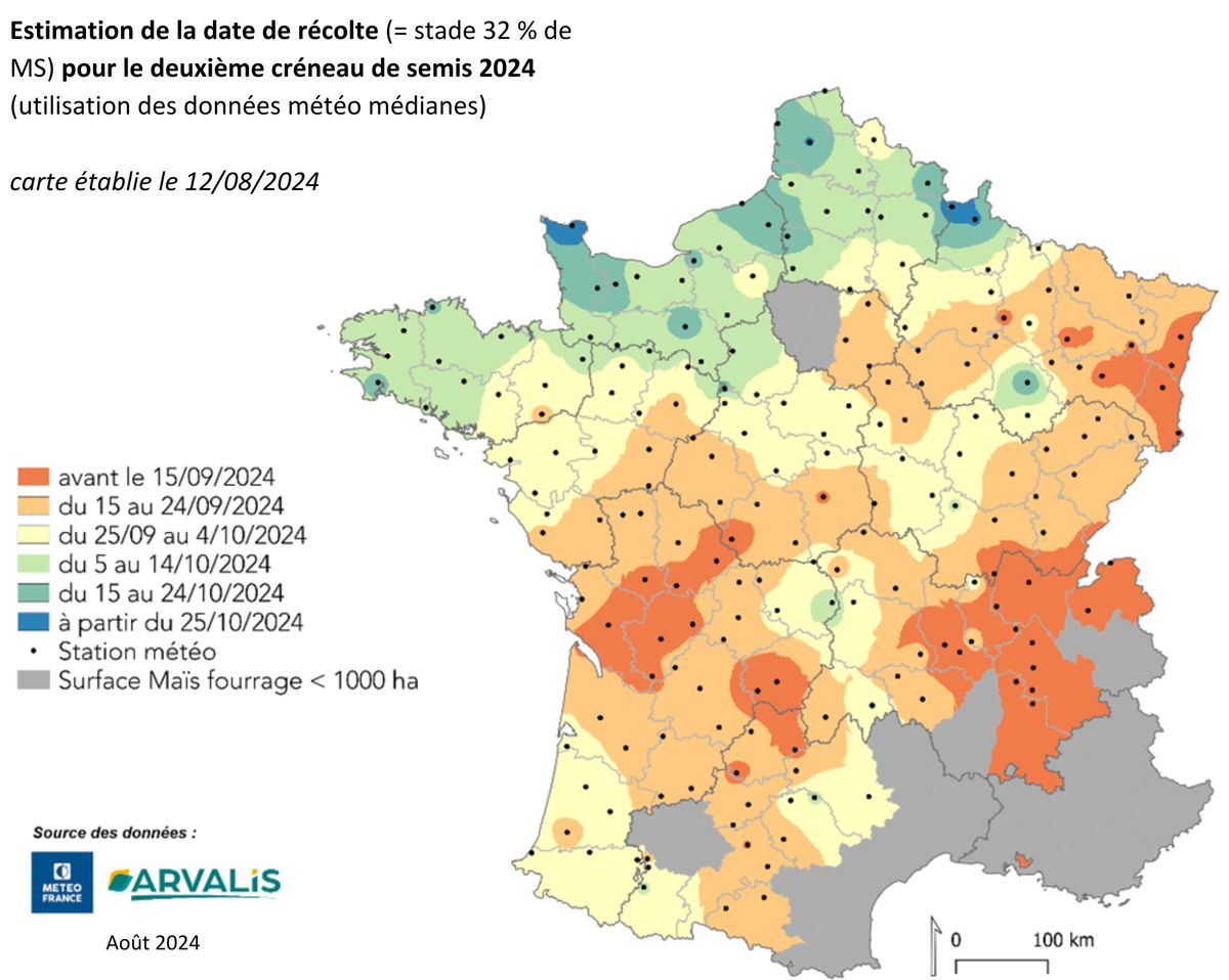 carte de maturité du maïs ensilage