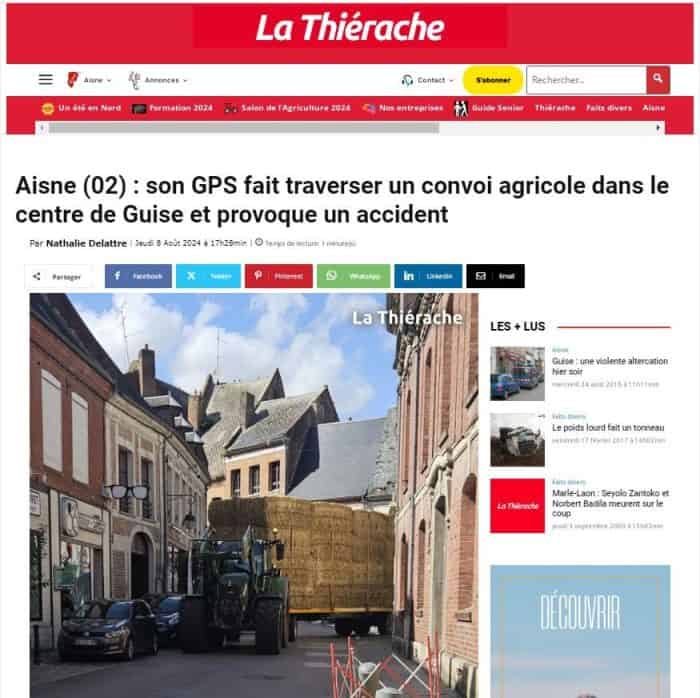 article sur un accident d etracteur